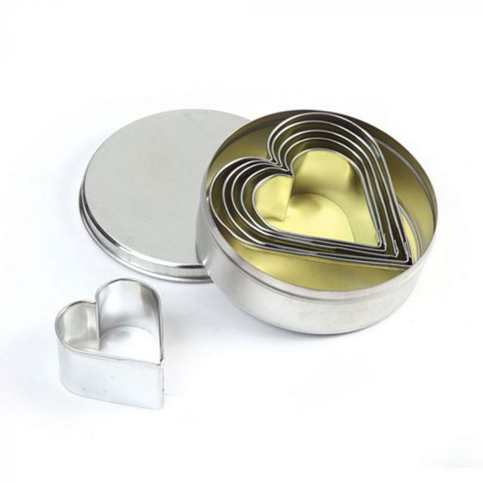 Inima - Decupatoare Inox Ø 4 - 8 x H 2 cm, Cutie 6 Buc [1]