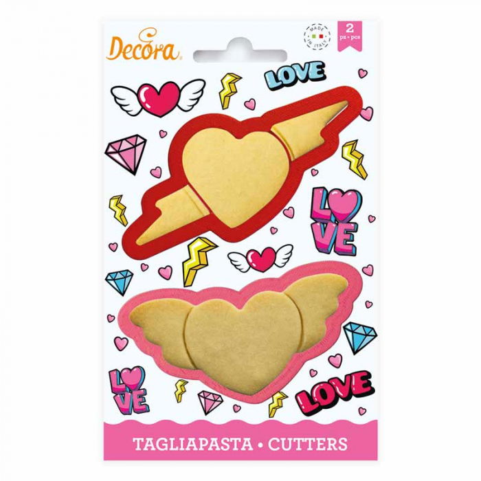 Decupatoare Love Plastic, Ø 10 si 12 x H 2.2 cm, Set 2 Buc  [1]