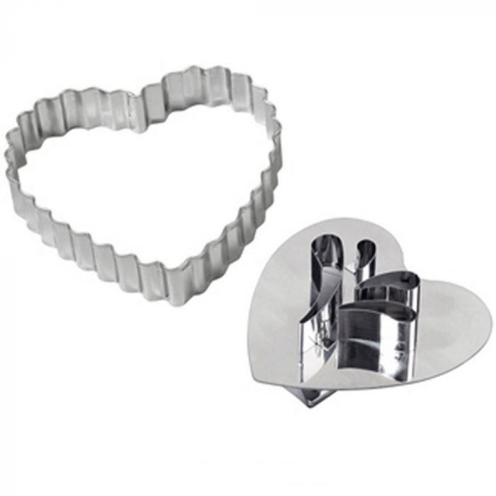 Inima Festonat - Decupator Inox cu Centru produs, Ø 13 x H 3.5 cm [1]