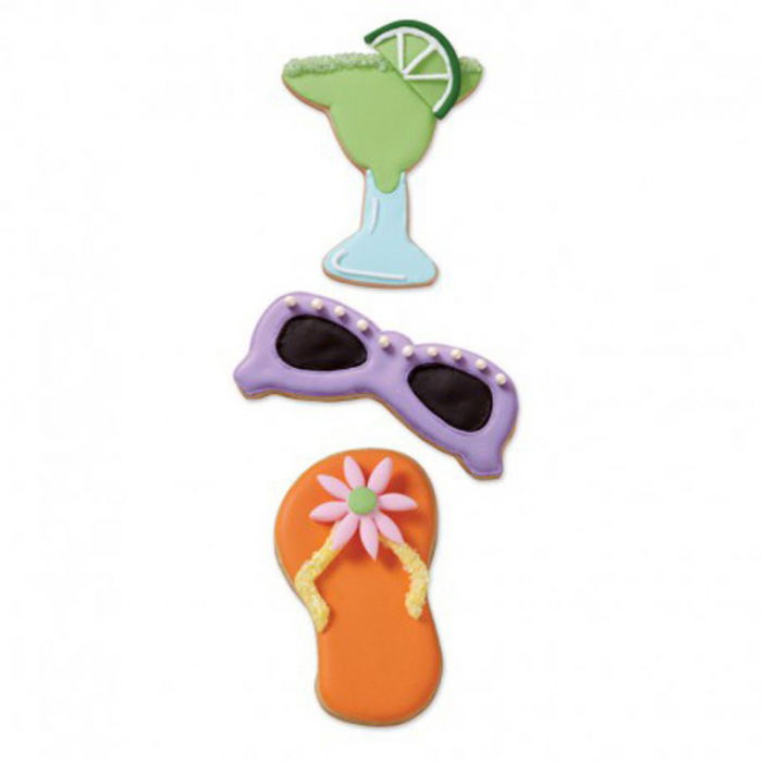 Decupatoare Metal Vara, Pahar Coktail, Papuci Plaja si Ochelari Soare Ø 7-8 cm [1]