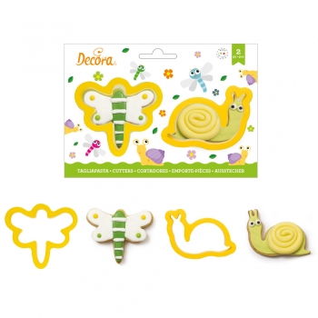 Libelula si Melc - Decupatoare Plastic Ø 9 x H 2.2 cm, Set 2 Buc [1]