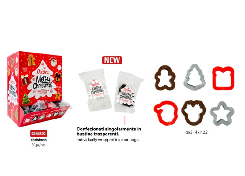 Decupatoare Plastic Craciun 6 Modele 3 - 4 x H 2.2 cm, 60 buc [2]