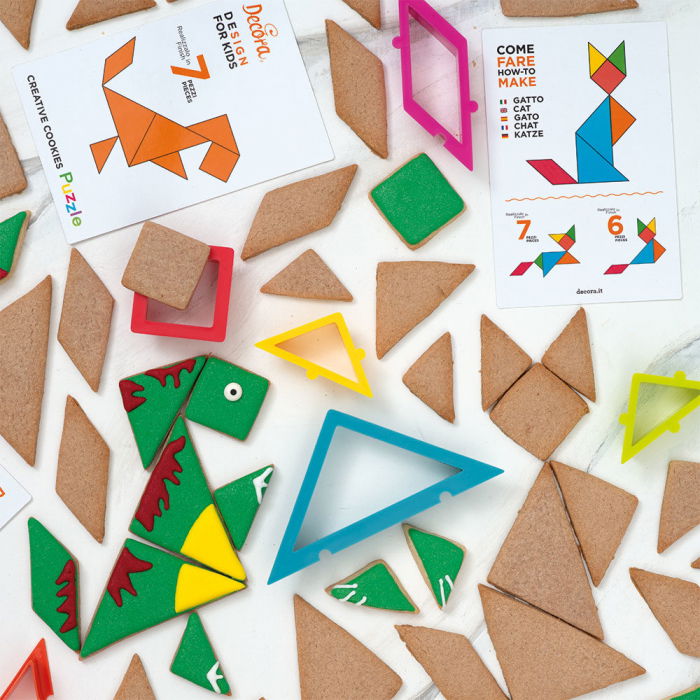 Decupatoare Plastic Forme Geometrice - Puzzle Tangam, Set 6 buc + 20 modele posibile [2]