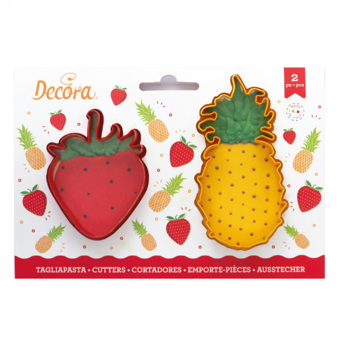 Decupatoare Plastic Fructe - Ananas si Capsuna Ø 7 si 10 x H 2.2 cm, 2 Buc [1]
