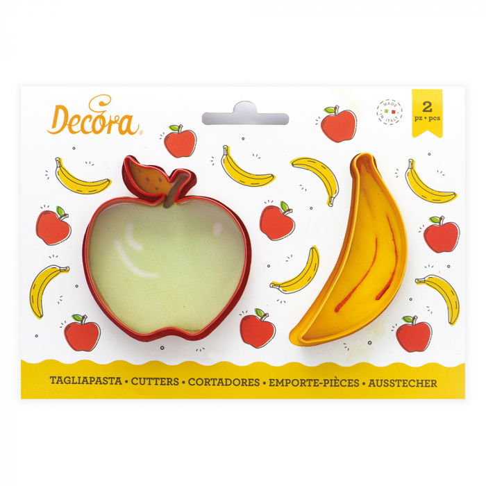 Decupatoare Plastic Fructe - Banana si Mar Ø 7.5 si 8.5 x H 2.2 cm, 2 Buc [1]