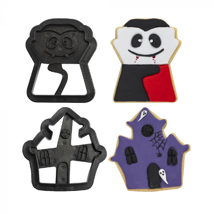 Decupatoare Plastic Halloween - Casa Vampirilor Ø 8 x H 2.2 cm, 2 Buc [2]