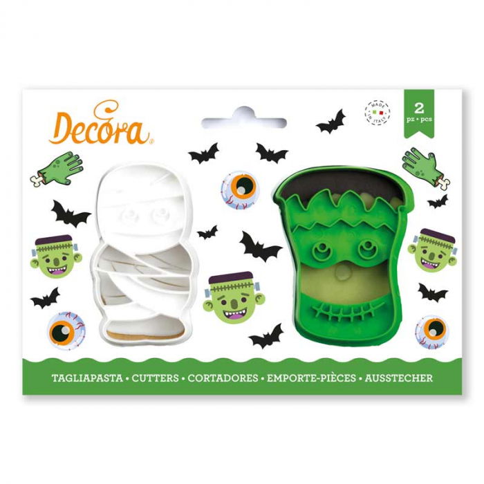 Decupatoare Plastic Halloween - Mumie si Monstru Ø 8 x H 2.2 cm, 2 Buc [1]