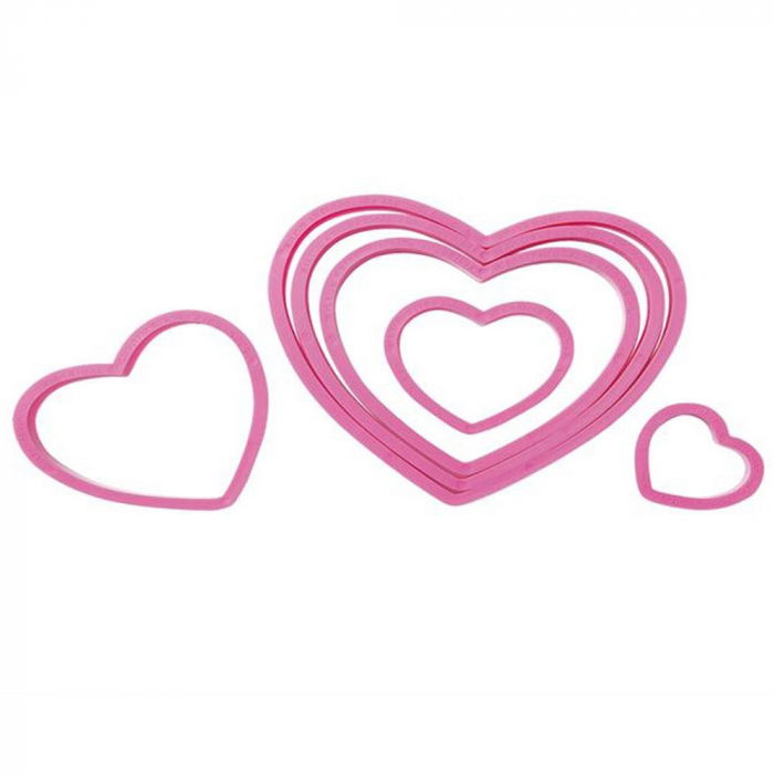 Inima Festonat - Decupatoare Plastic Ø 4 - 8 x H 2.2 cm, 4 Buc [1]