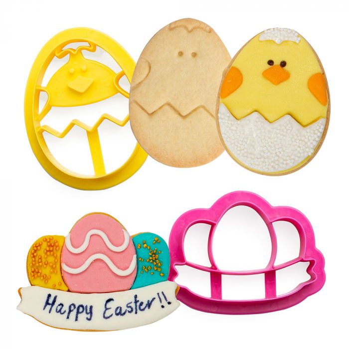 Decupatoare Plastic Puisor in Ou si Decor Paste, Ø 7.5 x H 2.2 cm, 2 Buc [4]