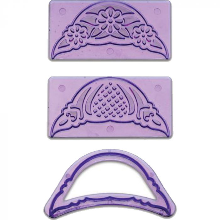 Dantela 10 x 5 cm - Decupator cu 2 Marcatoare Plastic, Set 3 Buc [1]