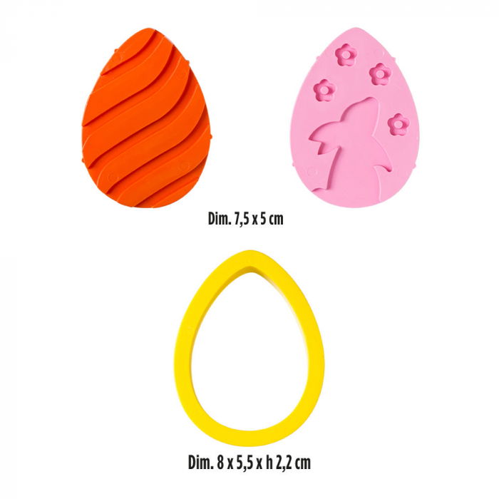 Decupator + Marcator Plastic Ou / Paste 8 x 5.5 x H 2.2 cm, Set 3 buc [2]