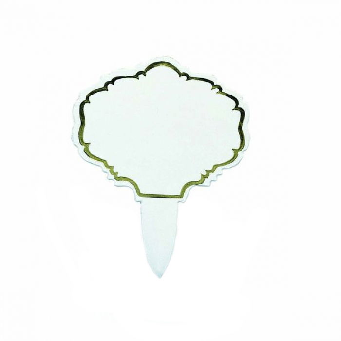 Etichete Pret Material Plastic Alb, Contur Auriu, Ø 6 x H 8 cm, Set 25 buc [1]