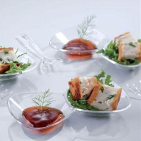 Farfuriute Double 11 x 6.5 x H 2 cm, Plastic Transparent, Set 20 Buc [3]