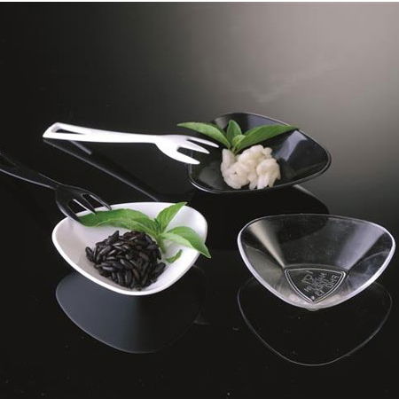 Farfuriute Single Ø 6.5 x H 1.5 cm, Plastic Transparent, Set 100 Buc [3]