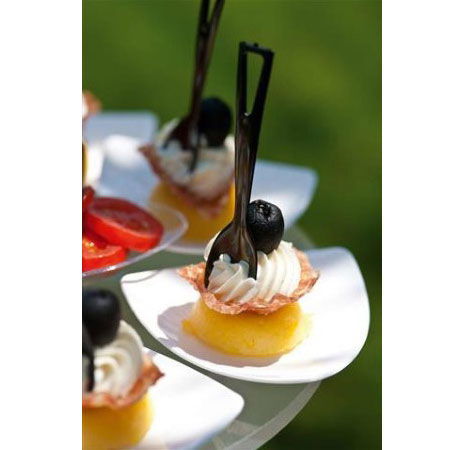 Farfuriute Triangle Ø 9 x H 1.5 cm, Plastic Transparent, Set 100 Buc [3]