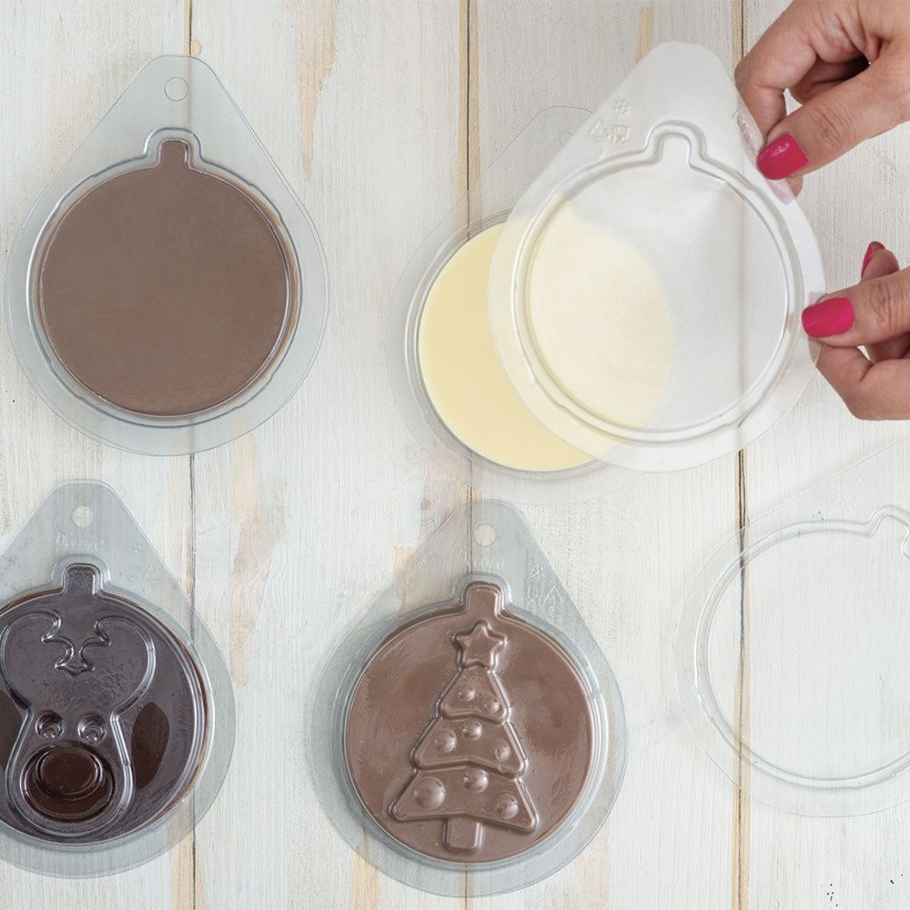 Felicitari Ciocolata Craciun - Set 8 Matrite Plastic 14.2 x 11.4 cm si Accesorii Ambalare [8]