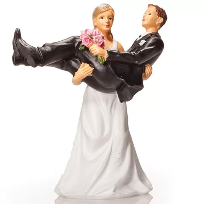 Figurina Tort Necomestibila, Mire si Mireasa Comic Situation H 13 cm [1]