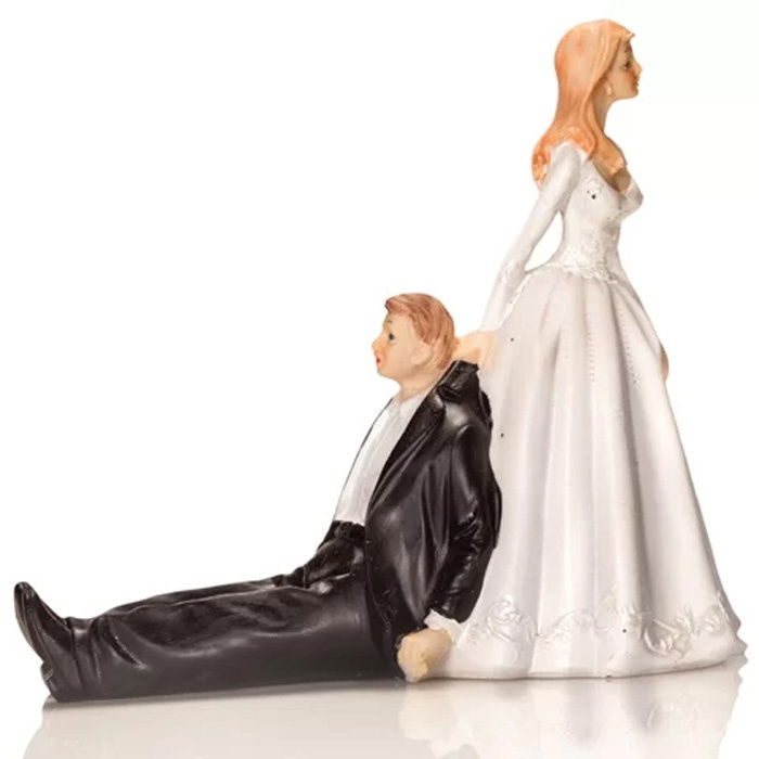 Figurina Tort Necomestibila, Mire si Mireasa Comic Situation H 14.5 cm [1]