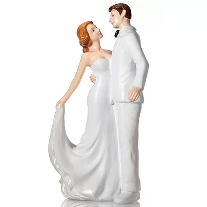 Figurina Tort Necomestibila, Mire si Mireasa Elegant H 15 cm [1]