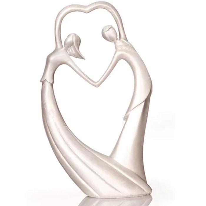 Figurina Tort Necomestibila, Mire si Mireasa Inima Stilizat H 19 cm [1]