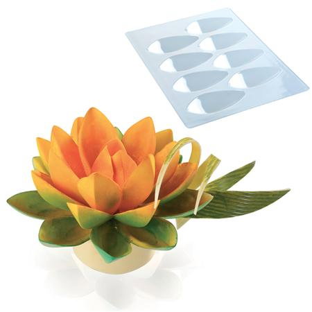 Floare Lotus mica 3D - Set 5 Matrite Plastic Ciocolata [1]