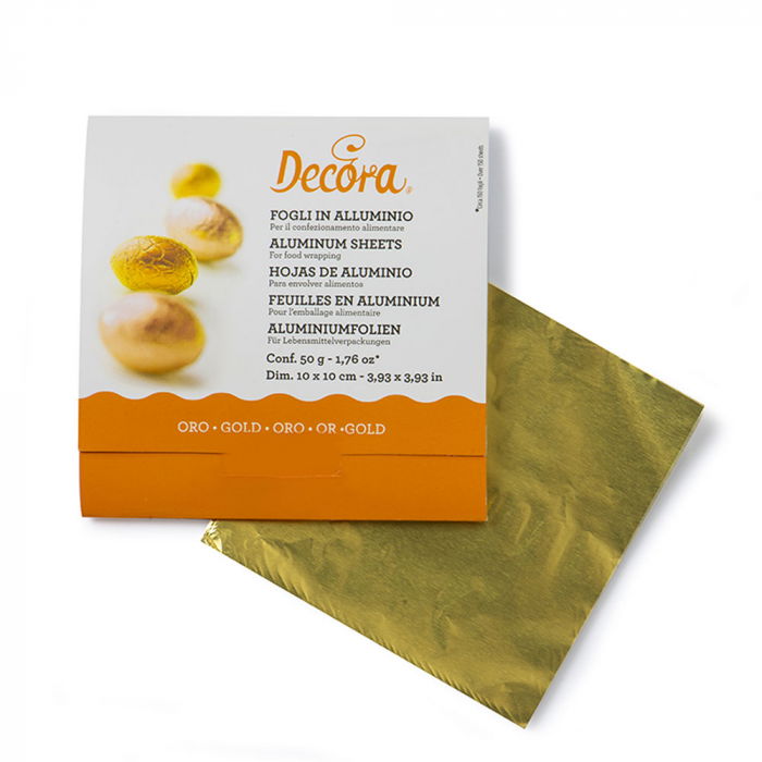 Foite Ambalare 10 x 10 cm, Aluminiu Auriu, 150 Buc [1]