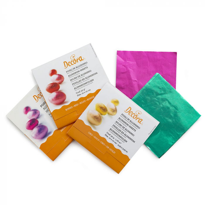 Foite Ambalare 10 x 10 cm, Aluminiu Fucsia, 150 Buc [2]