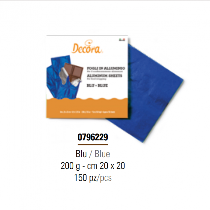Foite Ambalare, Aluminiu Albastru 20 x 20 cm, 150 Buc [1]