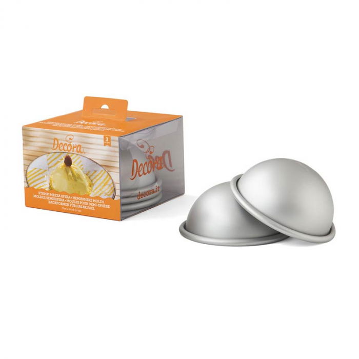 Forma Coacere Semisfera, Ø 10 x H 5.2 cm, Aluminiu Anodizat, 3 buc [1]