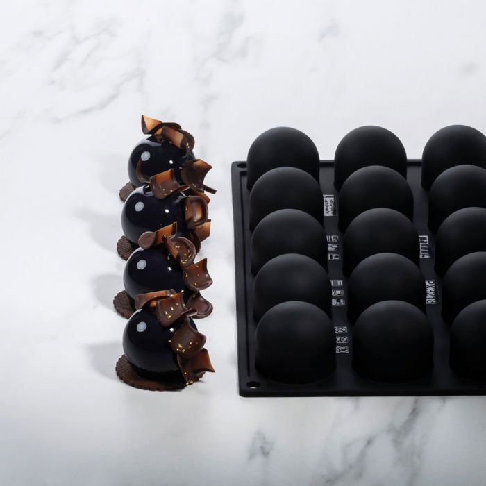 Forma Pavoflex Sphere40time 15 cavitati, Ø 4.3 x H 3.9 cm, 40 ml [1]