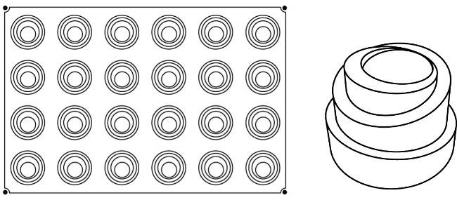 Forma Pavoflex 60x40 cm Babele Ø6.8xh5 cm, 24 cavitati, 130 ml [4]