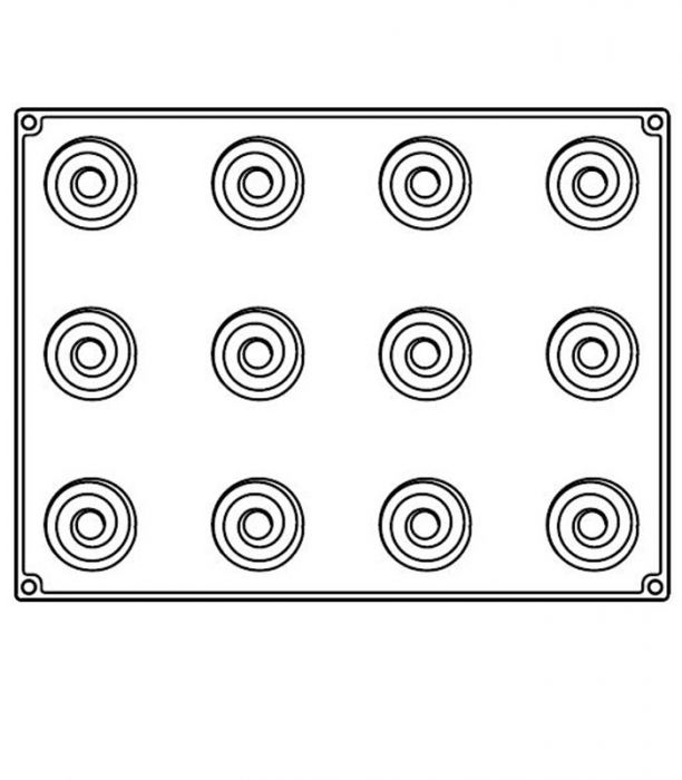 Forma Silicon Bachour, Monoportii Over, Ø 6.5 x h 5 cm, 90 ml, 12 cavitati [2]