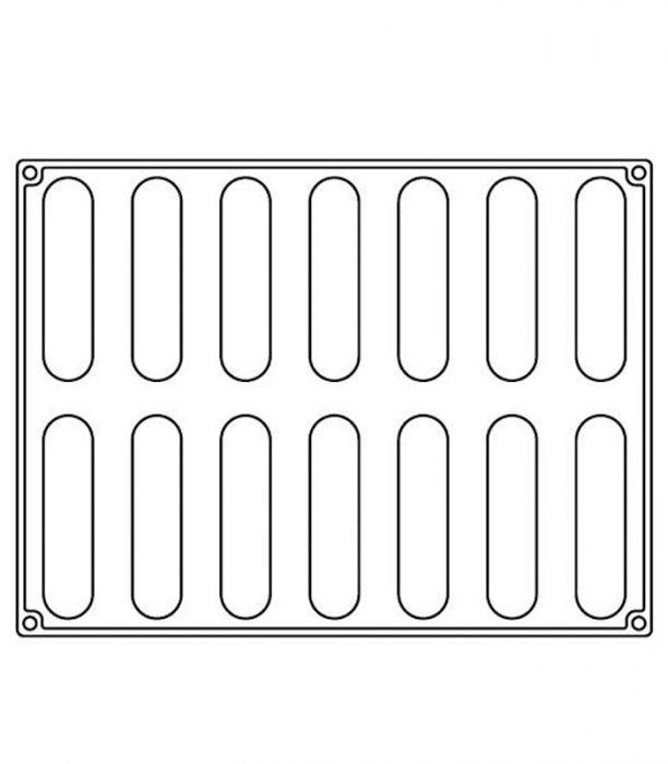 Forma Silicon Bachour, Monoportii Pastel, 12.5 x 2.8 x h 2.8 cm, 90 ml, 14 cavitati [2]