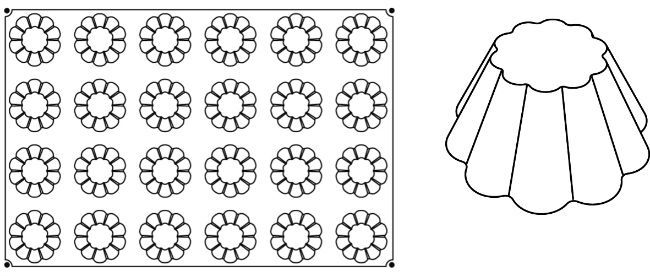 Forma Pavoflex 60x40 cm Brioche / Savarina Ø7.9xh3.7 cm, 24 cavitati [4]