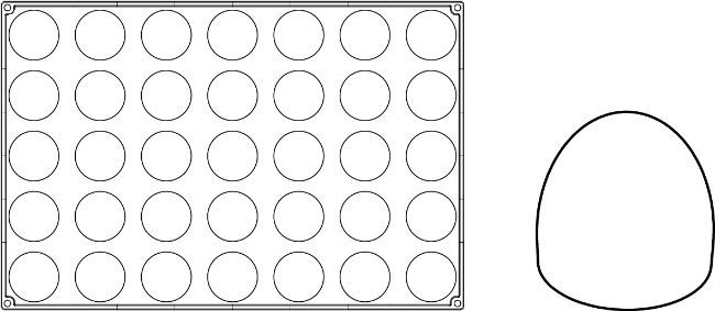 Forma Pavoflex 60x40 cm Cupola Ø6xh5.8 cm, 35 cavitati, 110 ml [4]