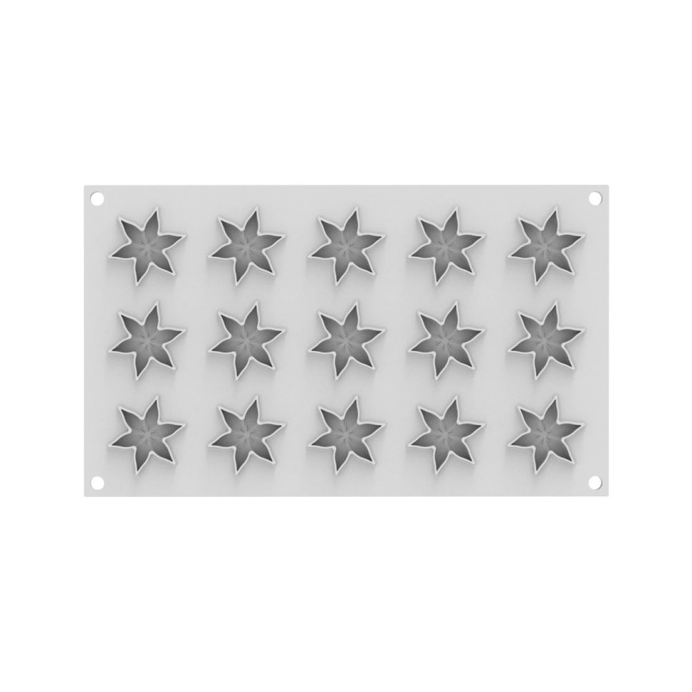 Forma Silicon Decor Top/Insertie, Corollas Floral Ø 4.5 x H 0.6 cm, 15 cavitati, 4 ml [2]