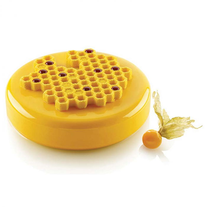 Forma Silicon Decor Top/Insertie, Fagure Ø 14 x H 1 cm, 2 cavitati (MIEL 80) [1]