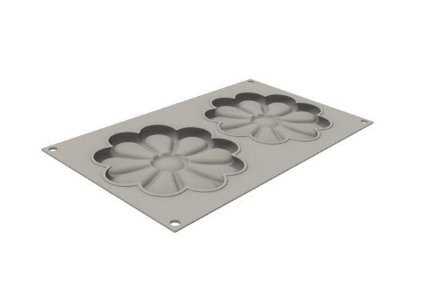 Forma Silicon Decor Top/Insertie, Flower Ø14xH1cm, 2 cavitati, 200 ml [4]