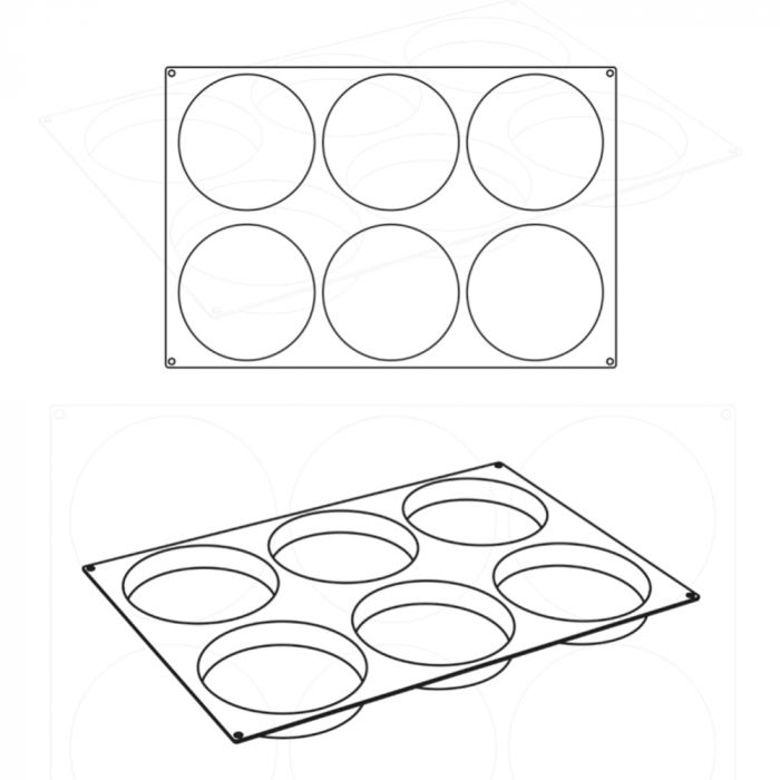 Forma Pavoflex 60x40 cm Discuri Ø16xH3 cm, 6 cavitati, 140 ml [3]