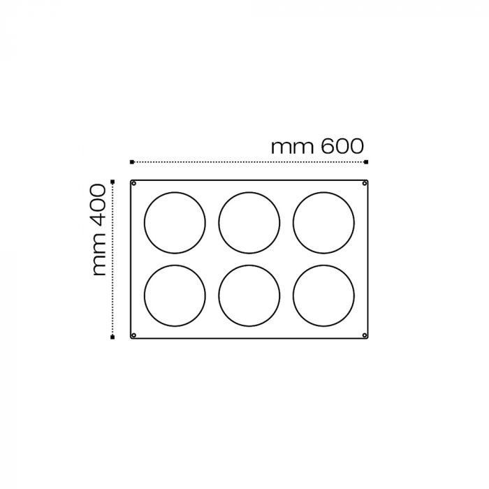 Forma Pavoflex 60x40 cm Discuri Ø18xH3 cm, 6 cavitati, 150 ml [7]