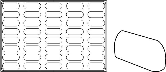 Forma Pavoflex 60x40 cm Gianduia 9x3xh5.3 cm, 40 cavitati, 83 ml [4]
