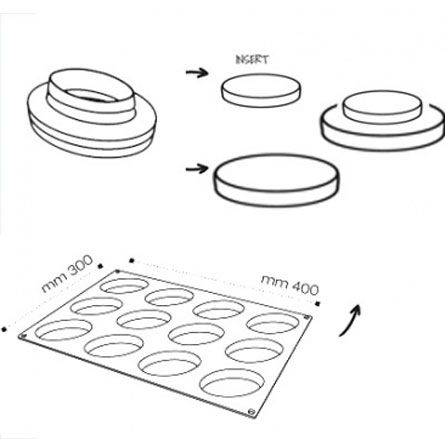 Forma Silicon Gianluca Fusto, Monoportii Oval, 9.3 x 6.2 x h 1.5 cm, 67 ml, 12 cavitati [2]
