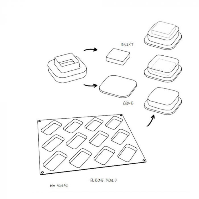 Forma Silicon Gianluca Fusto, Monoportii Patrat, 6.8 x 6.8 x h 1.5, 68 ml, 12 cavitati [3]