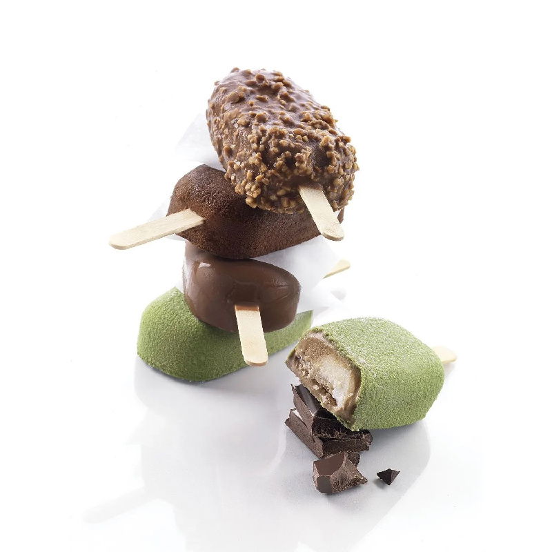 Forma Silicon Inghetata Clasica GEL01, 2 forme x 2 cav. 9.3 x 4.8 x H 2.5 cm, 90 ml, 50 bastonase [1]