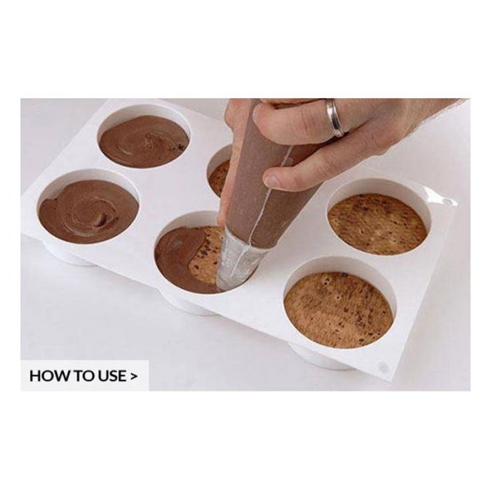 Forma Silicon Inghetata Discotto, 2 forme silicon x 6 cav. Ø 7.65 x H 2.5 cm, 114 ml (BISC02-SF120) [4]