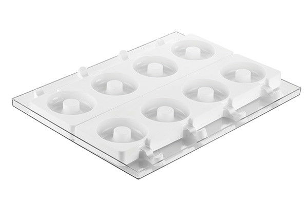 Forma Silicon Inghetata Donuts, 2 forme x 4 cavitati Ø 8 x H 2.25 cm + tavita + 50 bastonase [3]