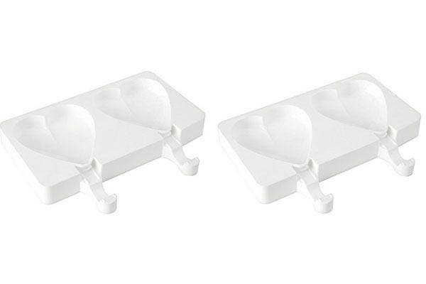 Forma Silicon Inghetata Heart IC GEL03, 2 forme x 2 cav. 9.1 x 8.5 x H 2.3 cm, 96 ml, 50 bastonase [2]