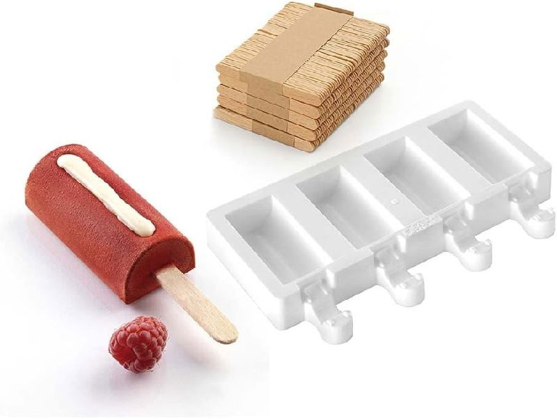 Forma Silicon Inghetata Mini Chic GEL05M, 4 cavitati x 7 x 3.2 x H 2.2 cm, 38 ml, 50 bastonase [2]