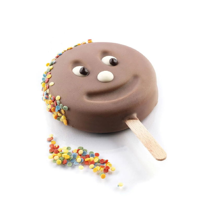 Forma Silicon Inghetata Mr. Funny, 2 forme silicon x 4 cav. Ø 8.3 x H 2.25 cm, 100 ml, 50 bastonase [1]