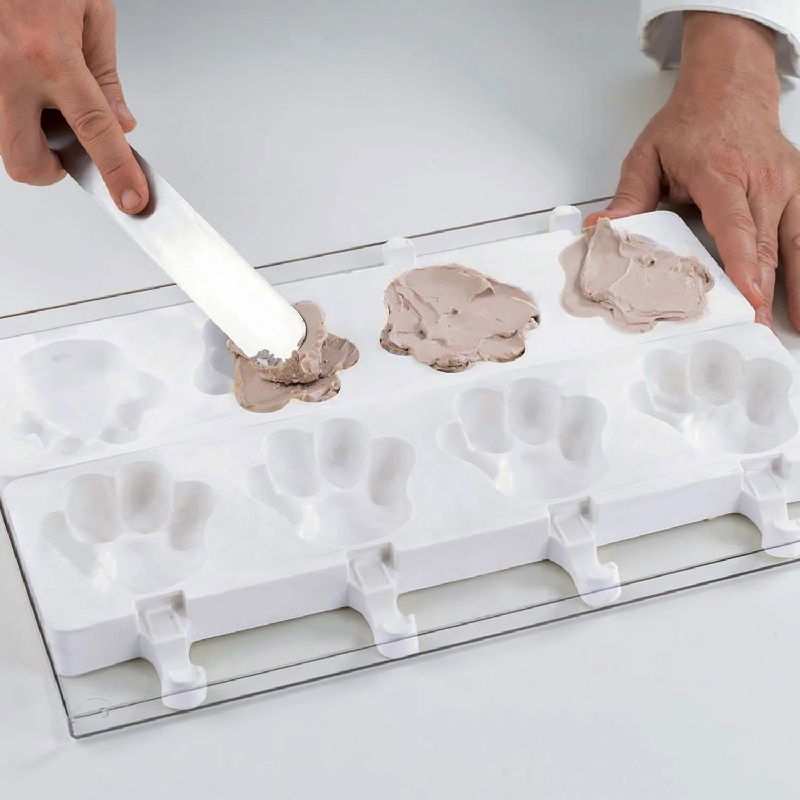 Forma Silicon Inghetata Paw, 2 forme silicon x 4 cav. 8.9 x 8.4 x H 2.4 cm, 98 ml, 50 bastonase [5]